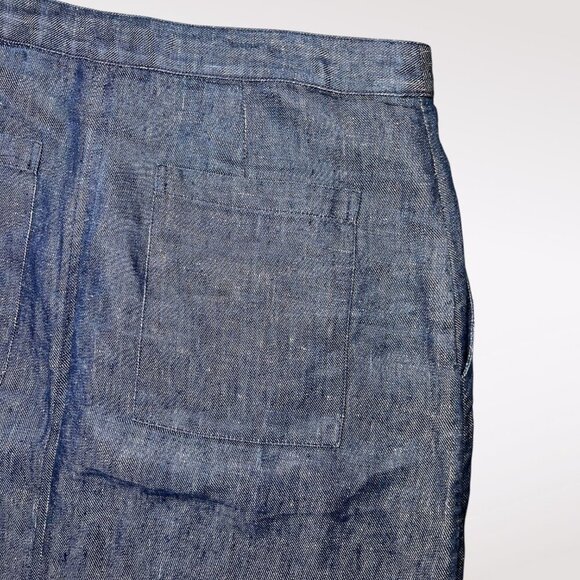 Steven Alan Blue Chambray Linen Skirt Lightweight Made In USA Size 6 - Picture 8 of 8
